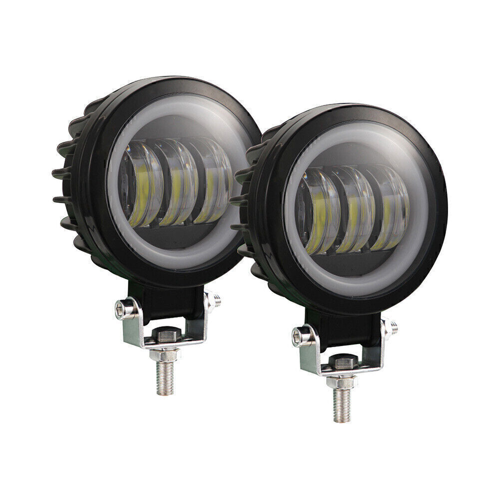 2x 4 Zoll LED Arbeitslichtleiste Rund 12V 24V Tragbare Scheinwerfer Motorrad Aus