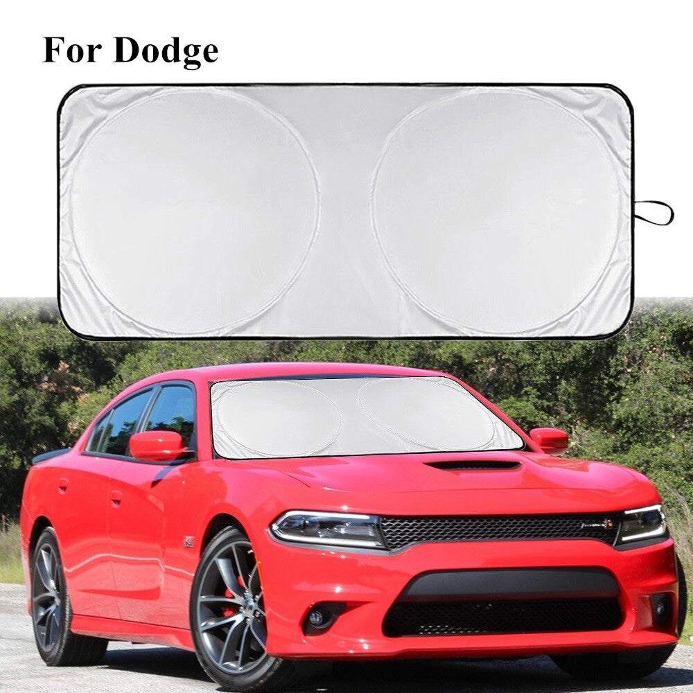 Suitable for Dodge automotive parts, large windshield sunshade, UV protection block cover, sun visor - n
