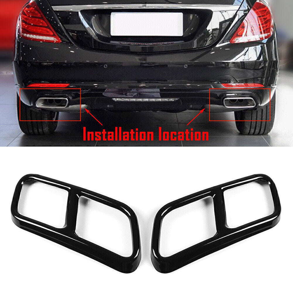 Exhaust Muffler Pipe Tip Tailpipe Cover Trim Fit for Benz S Class W221 W222 2010-17 Q