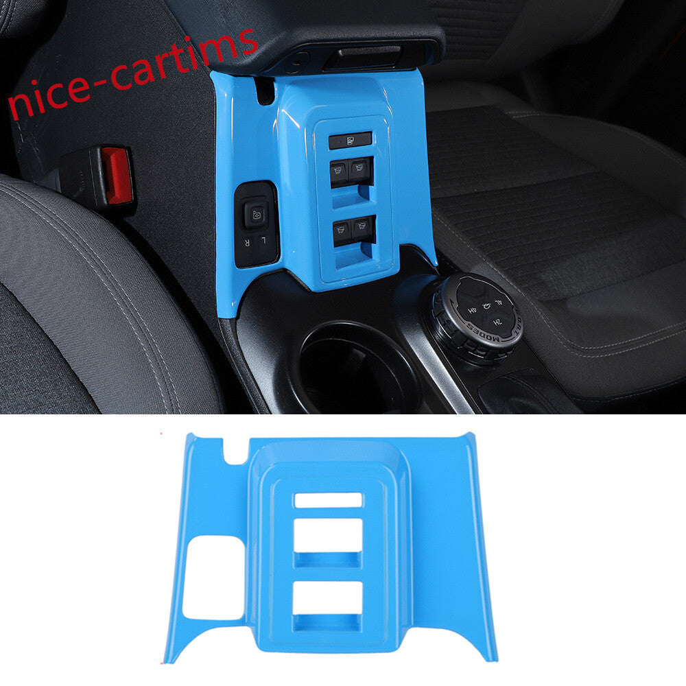 for Ford Bronco 4-Door 2021+ Window Lift Switch Button Panel Trim ABS Light Blue