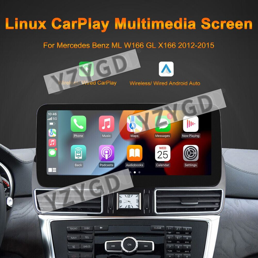 for Mercedes-Benz ML W166 GL X166 CarPlay Android Auto Multimedia Player Screen