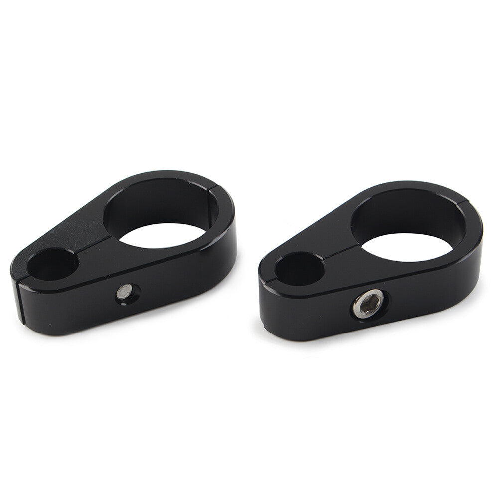2x Motorcycle Brake Clutch Cable Wire Clamp Clip for Harley 1'' Handlebar Black