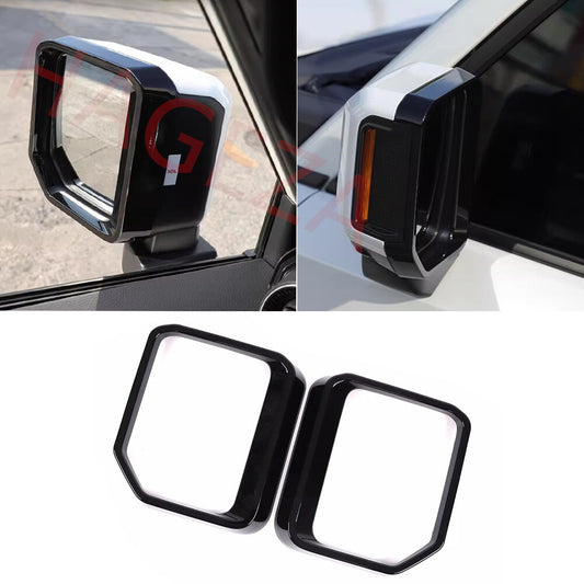Gloss Black Rearview Mirror Rain Eyebrow Cover For Toyot@ for Land Cruiser LC250 24+