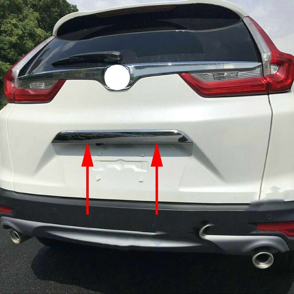 Chrome Rear Trunk Tailgate Lid Handle Panel Cover Trim for Honda CR-V 2017-2022