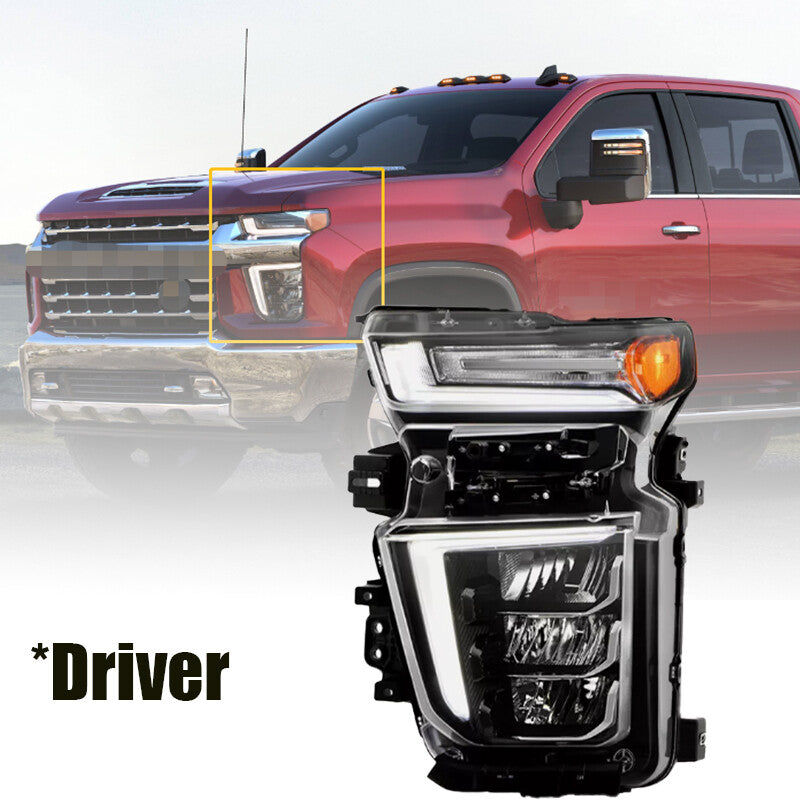 Driver LH LED High Low+DRL Headlight For 2020-2023 for Chevy Silverado 2500HD 3500HD n