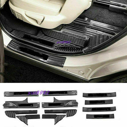 Carbon Fiber Door Sill Scuff Welcome Pedal Trim for Toyota Highlander 2020-2022