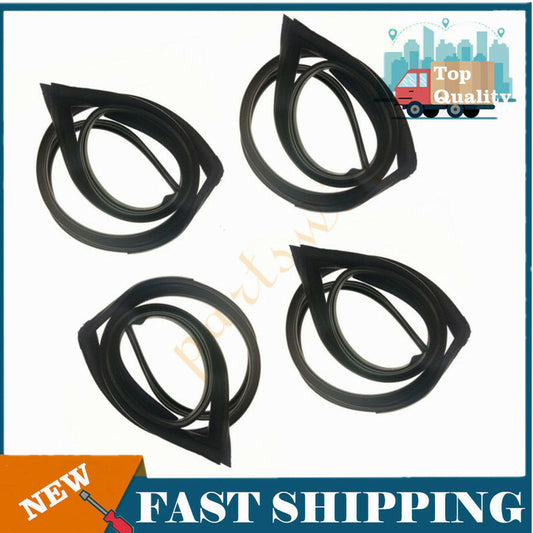 4-piece door glass access channel weather window seal for Honda Accord sedans 1994-1997- n