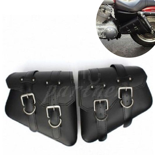 New Motorcycle Saddlebags PU Leather Pouch Bag for Harley Sportster XL 883 1200 Q