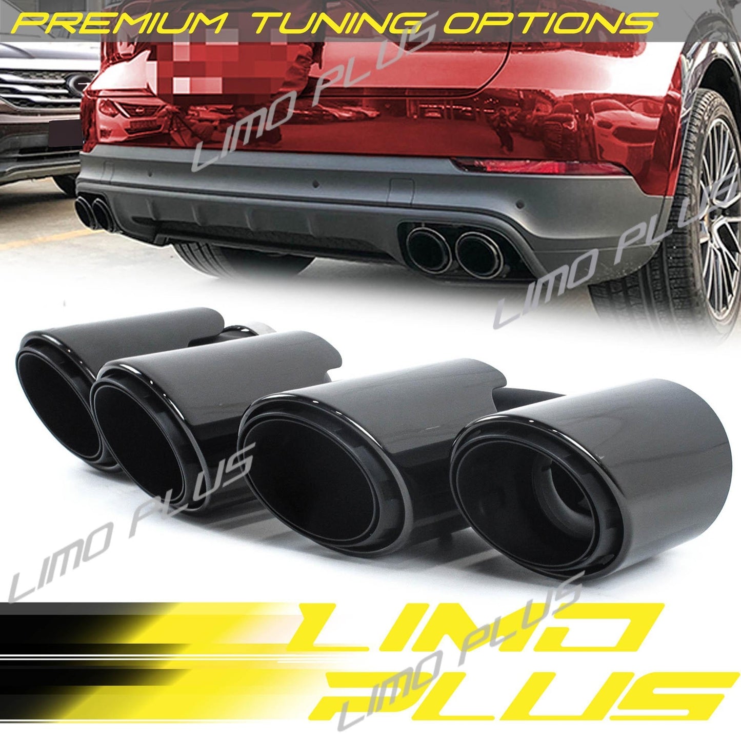 Black Exhaust Tips Muffler Pipe for Porsche Macan Base 2.0L 2019-2024 Q