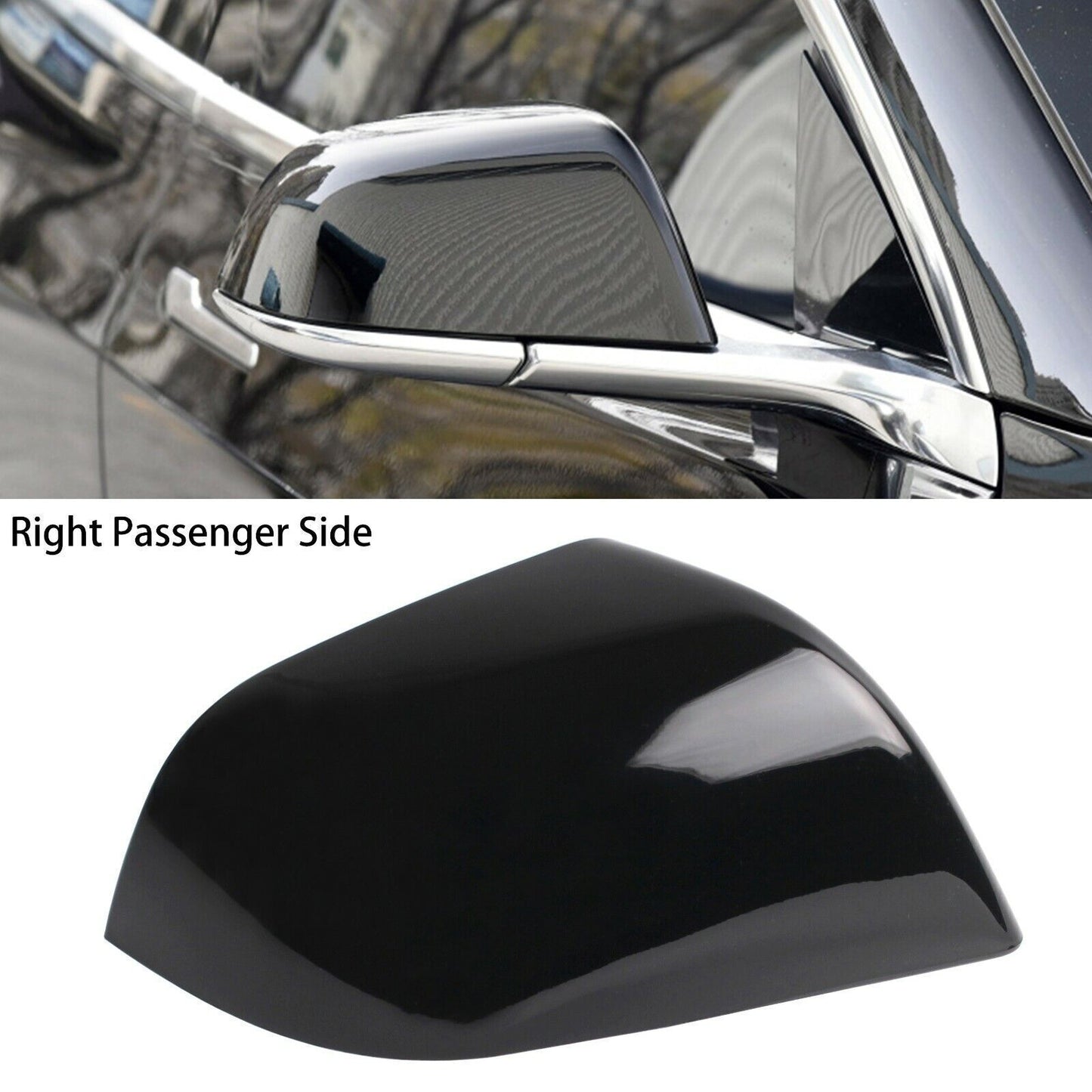 1X Replacement Right Side Mirror Rearview Cover Cap for Tesla Model 3 2017-2023 Q