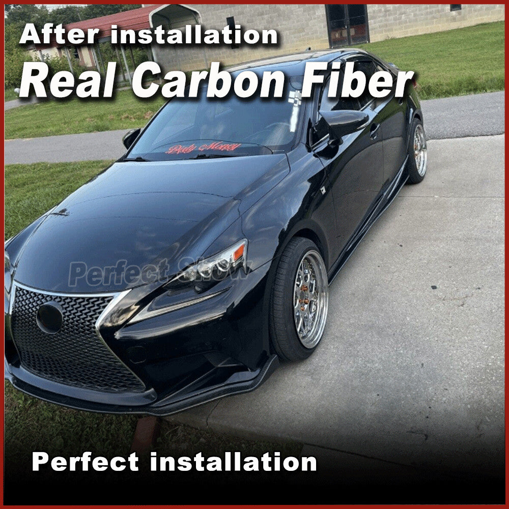 for Lexus IS250 IS350 Base/F Sport 2013-20 REAL Carbon Side Skirts Extension Lip