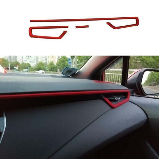 Middle Console Dashboard Strip Trim 3pcs for Toyota for Corolla Cross 2022-2023 Red