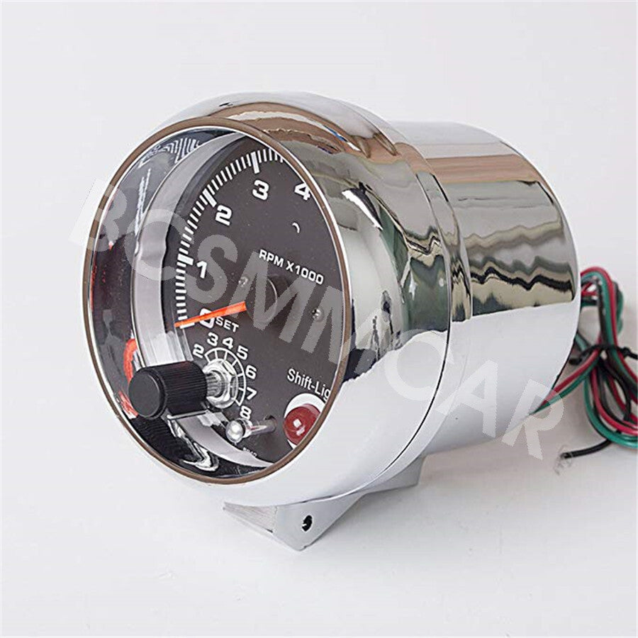Car Tachometer Gauge 7 Color Backlight 0-8000 RPM Meter Shift Light Adjustable Q