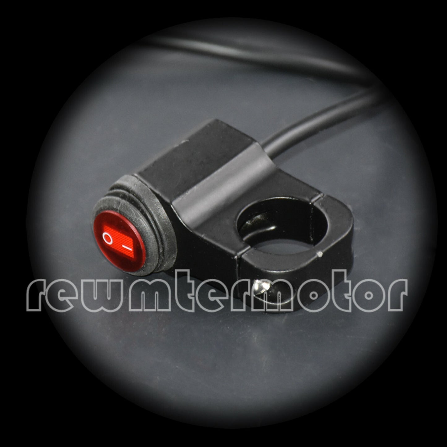 Motorcycle 22mm Handlebar Headlight Waterproof Switch On Off 3 Wires Black