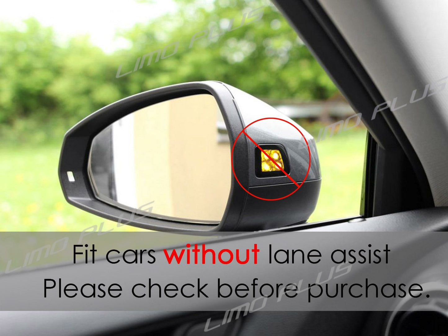 Glossy black side mirror caps with lane assist suitable for Audi A3 S3 RS3 14-20 Q
