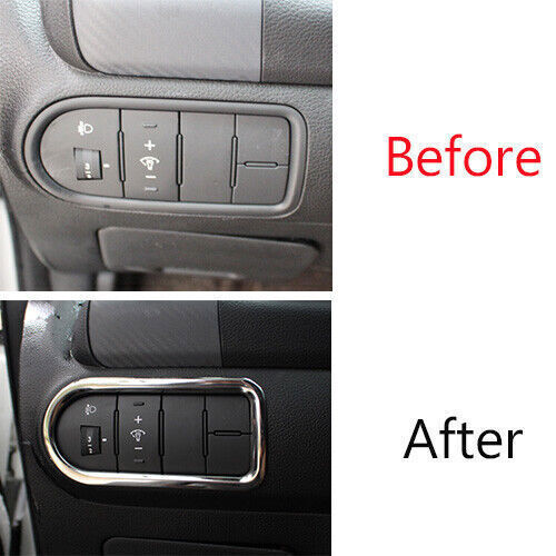 Inner Headlight Button Frame Cover Trim for Kia K3 Forte 2014-2018 Chrome Steel