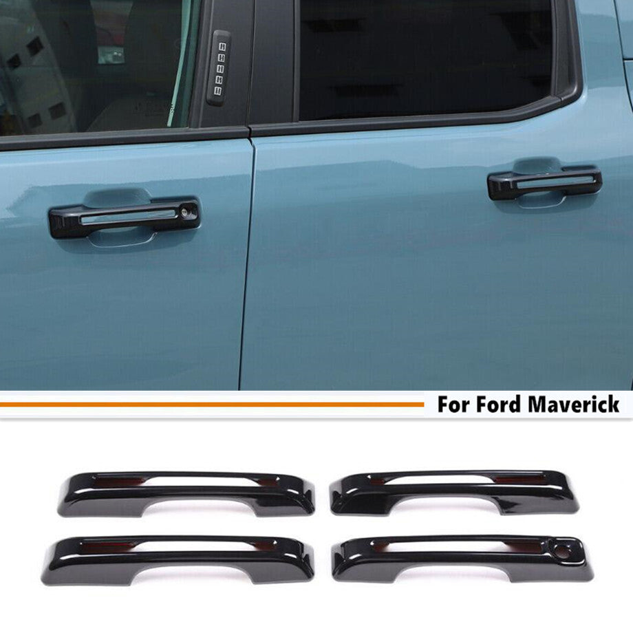 For 2022-2024 Maverick Gloss Black Style Exterior Door Handles Cover Trim v