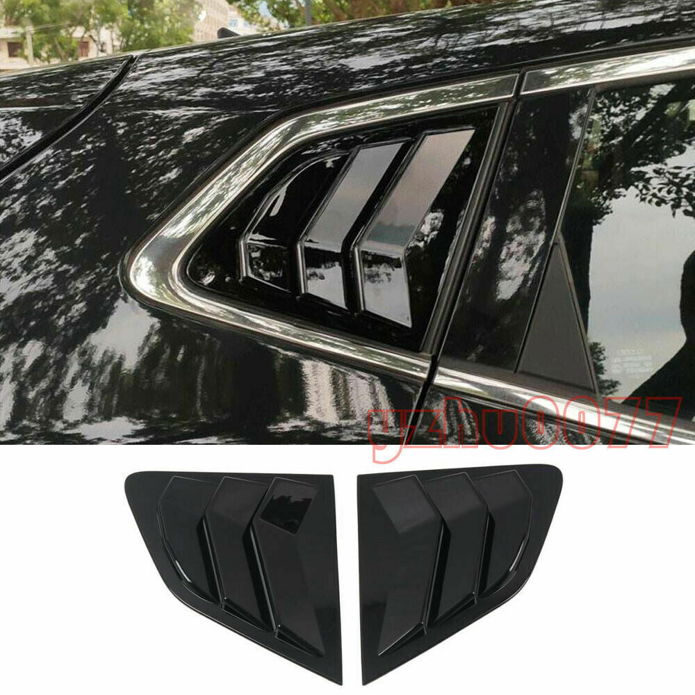 for Nissan Rogue Sport 2017-2021 Glossy Black Rear Side Window Scoop Louver Trim