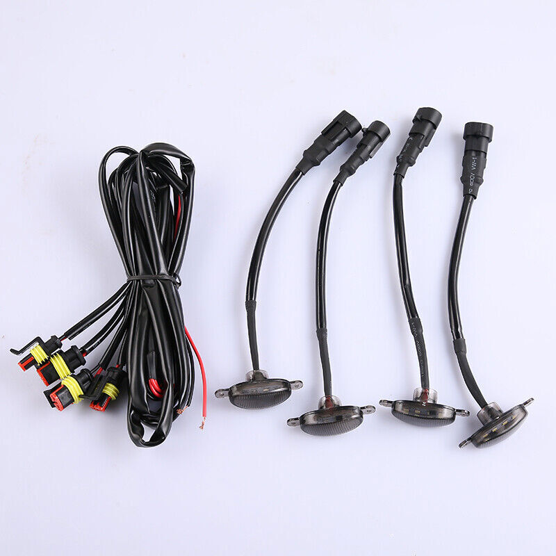 4pcs for Hyundai Santa Fe 2013-18 Front Grille LED Light Style Smoky Trim Q