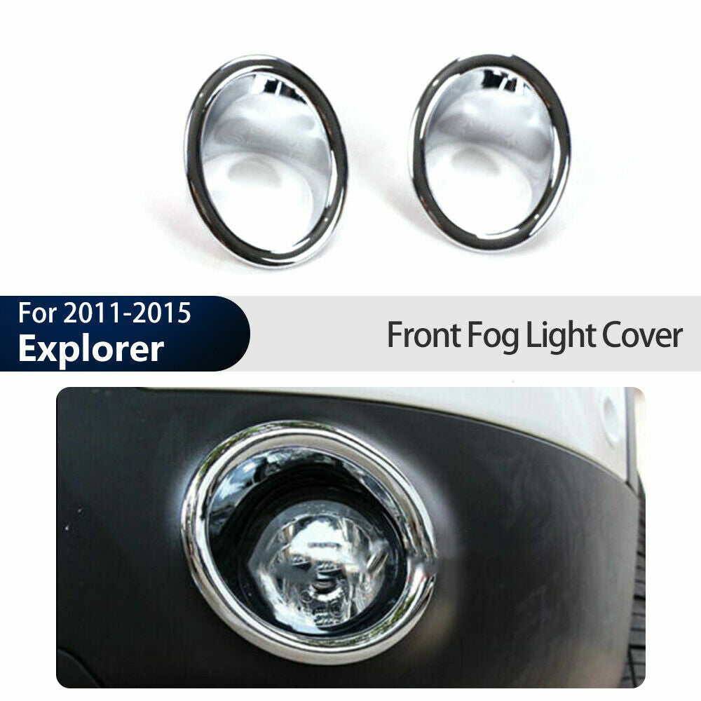 for Ford Explorer 2011 2012 2013 2014 Chrome Front Fog Light Lamp Cover Trim