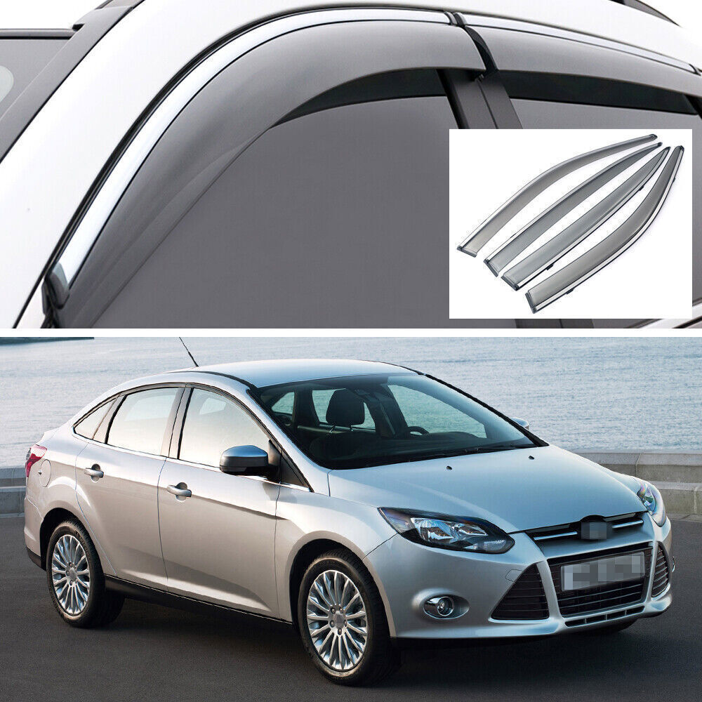 4X Window Deflector Visors Rain Sun Guards Vent Shade for Ford Focus Sedan 12-14