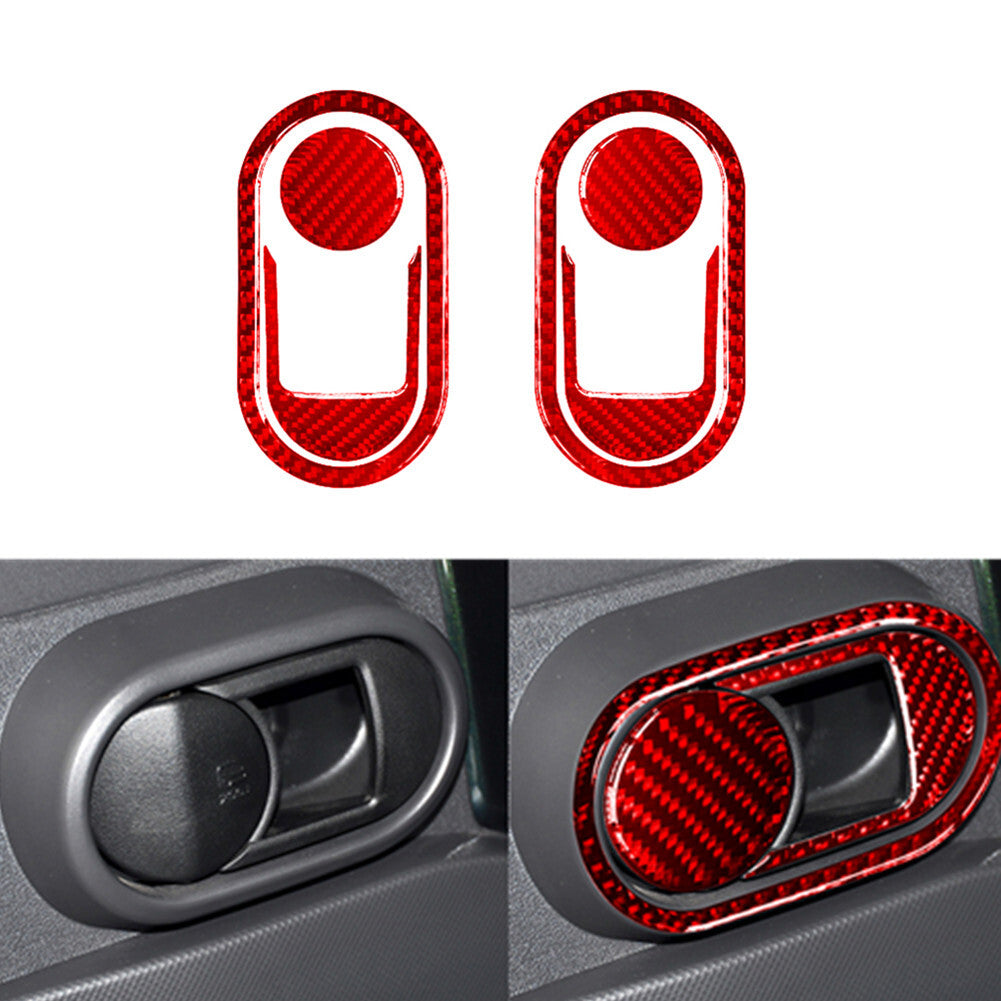 Red Carbon Fiber Armrest Box Rear Panel Trim Cover Bezel for Cadillac CTS 03-07 v