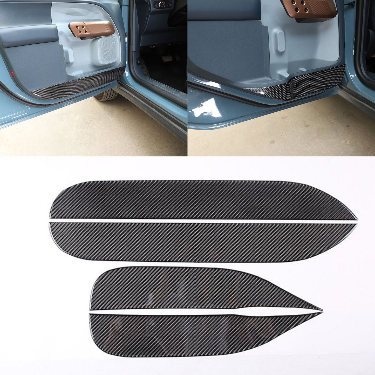 Carbon fiber interior door scratch-resistant panel stickers for Maverick 2022-2023. n