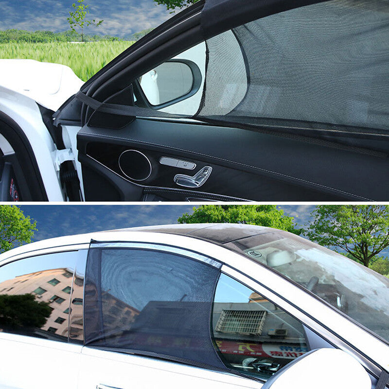 Car Sunshade Sun Block Sunshade Net Side Window Anti-mosquito Sunscreen Set v