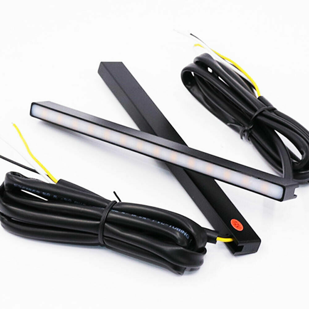 2pcs Dual-color LED daytime running lights, switchback sequential turn signals - n