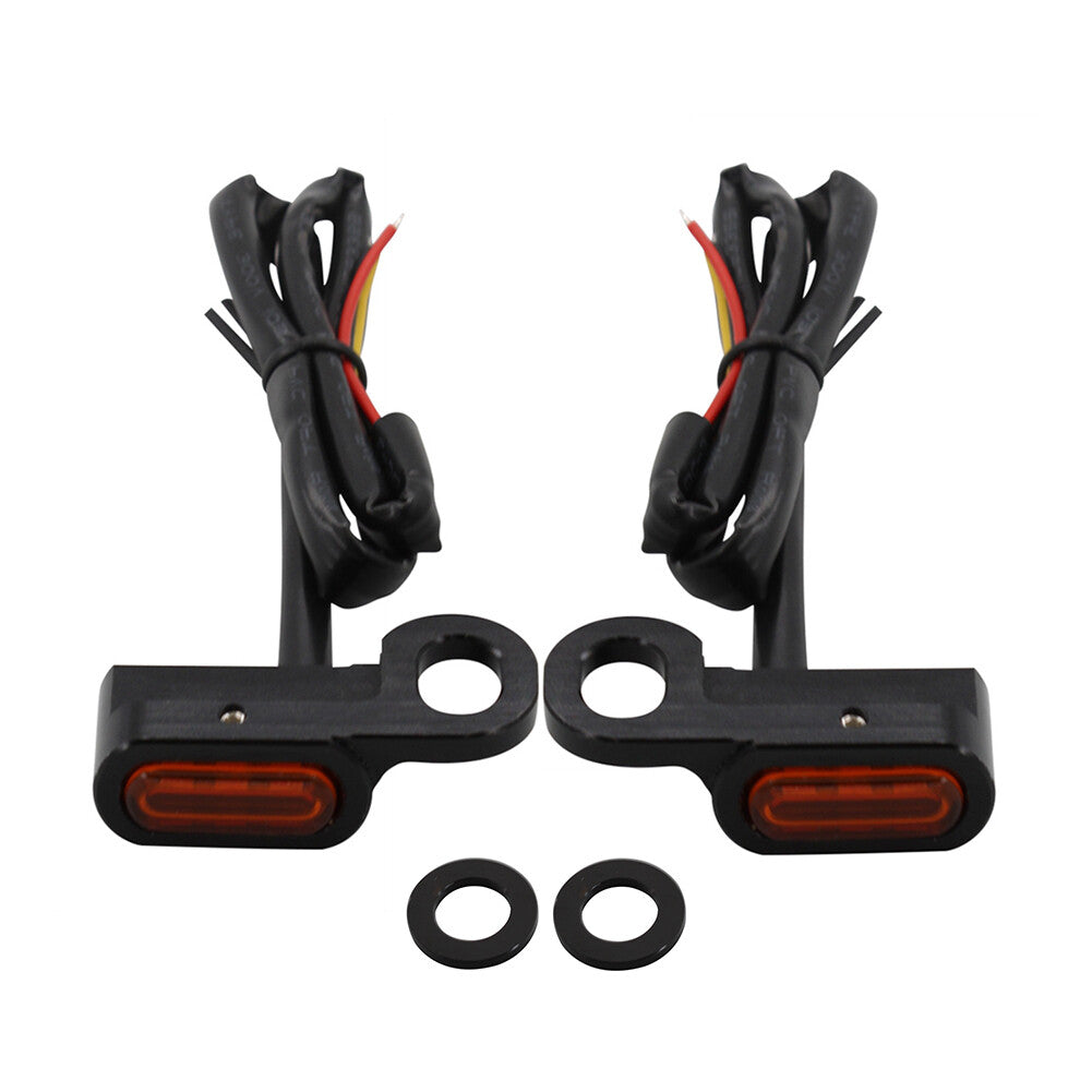 2x LED Front Turn Signal Light Run Indicator Lamp for BMW R18 Black Amber Lens