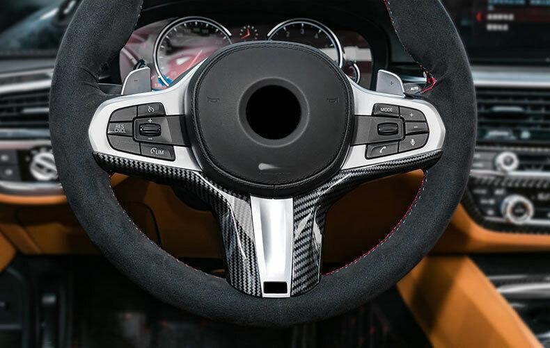 Fit for BMW 3-Series G20 2019-2021 Carbon Fiber Steering Wheel Strip Cover Trim