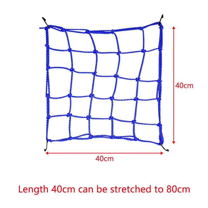 40*40CM Upgraded Reflective Motorcycle Elasticated Luggage Cargo Net Strong Blue Q