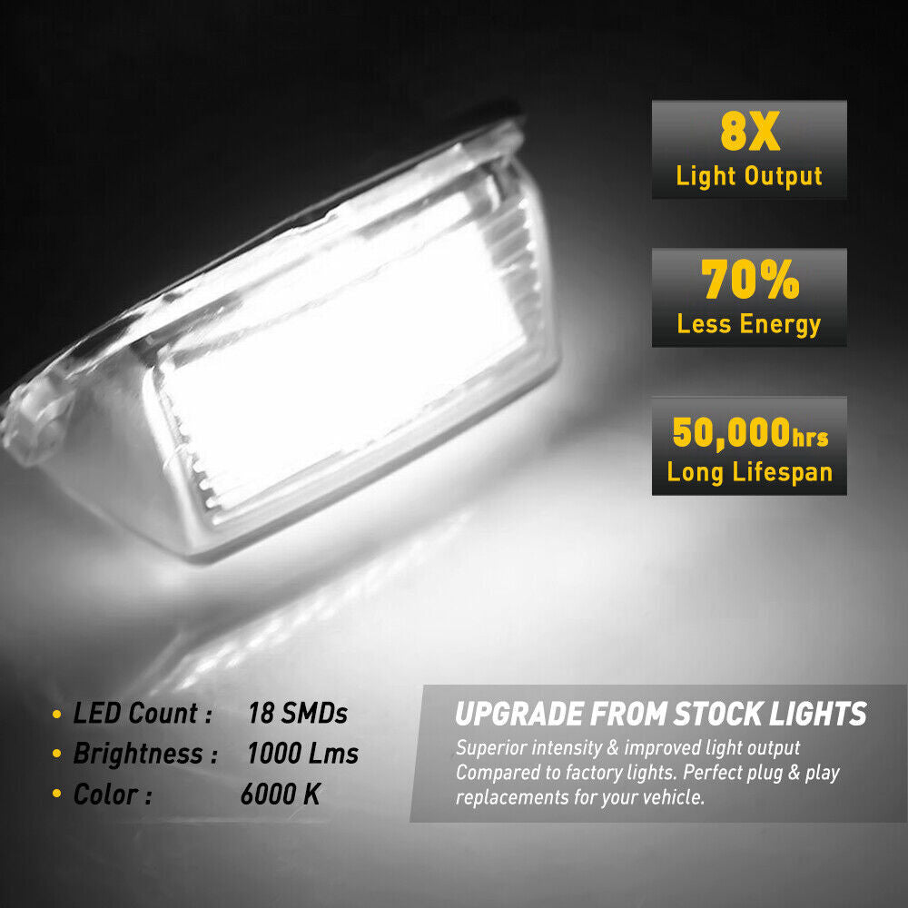 2x LED License Plate Light Bulb 6000K Super Bright For 2012-2017 for Toyota for Camry