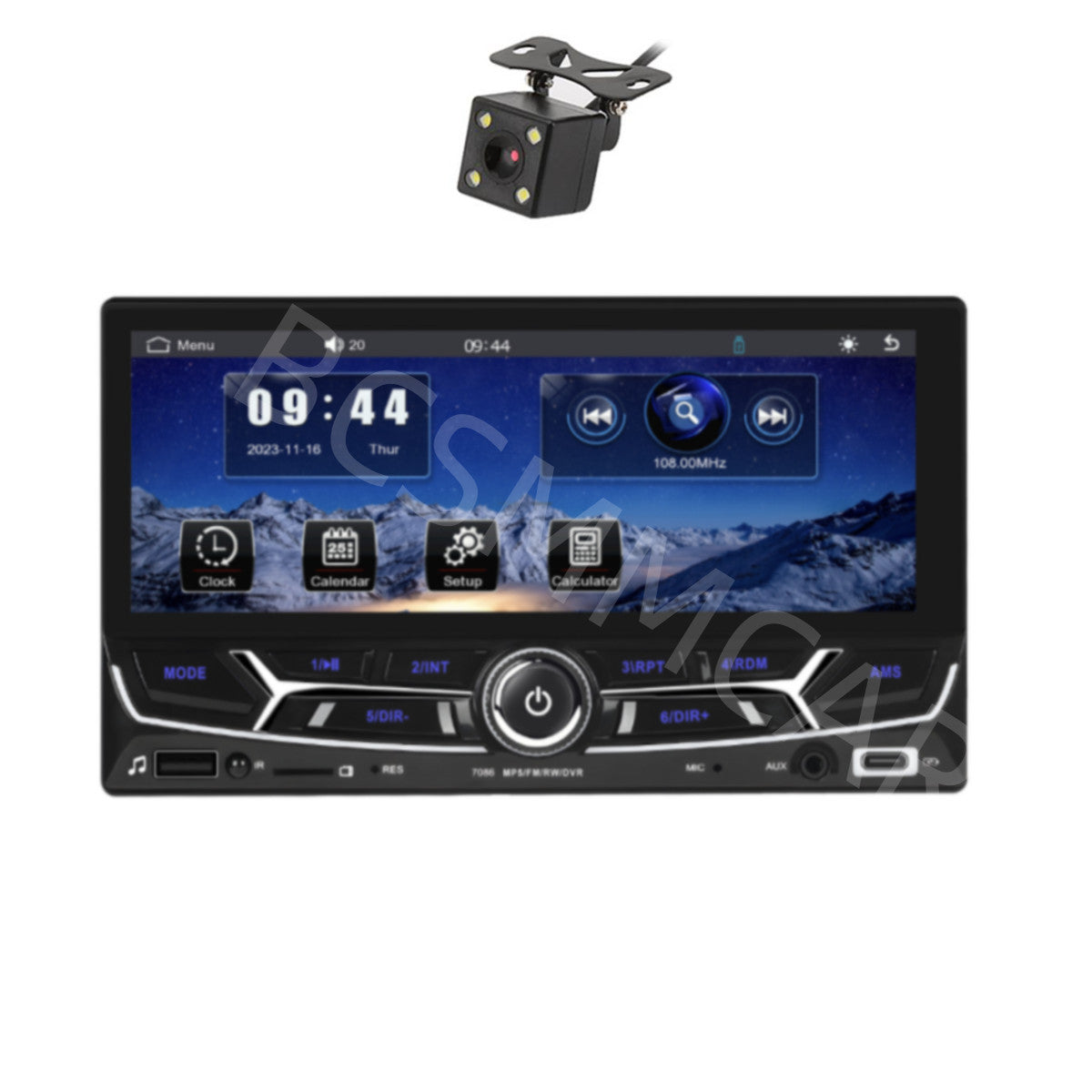 Double Din 6.86in Car Stereo Radio For Apple CarPlay Android Auto BT FM Camera