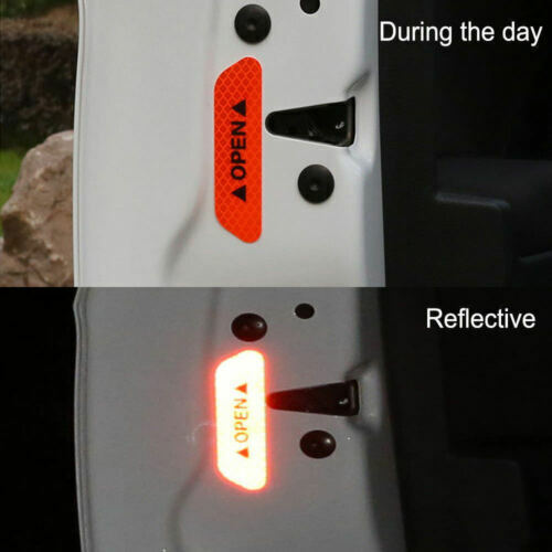 4 Pcs/Set Auto Car Door Open Safety Warning Reflective Decal Stickers Universal