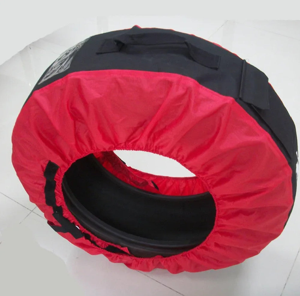 Tire Covers Wheel Trailer RV Camper Car 15''-20'' Sun Snow Protector Red/Black