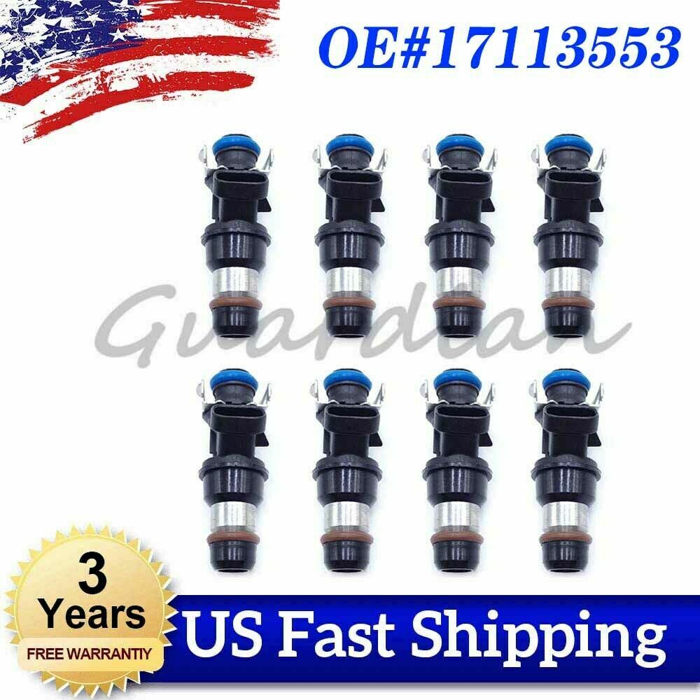 8 new fuel injectors, model number 17113553, for Buick , for Cadillac for Escalade , for Chevrolet for GMC 5.3L engines.