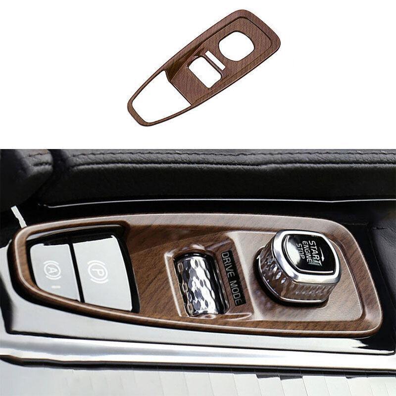 for Volvo V60 2020-2023 Brown Wood Grain Console Electronic Handbrake Trim 1PCS