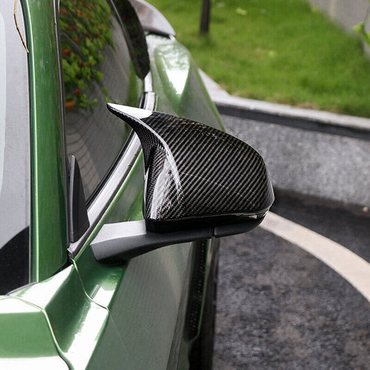 For 2015-2022 for Ford for Mustang Carbon Fiber ABS OX Horn Rear View Mirror Cover Trim