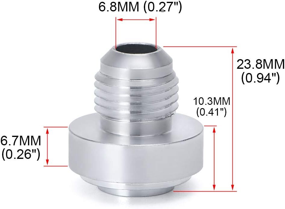 4Pcs AN6 -6AN Male Billet Steel Weld On Fitting/Adapter 6061-T6 Aluminum Alloy