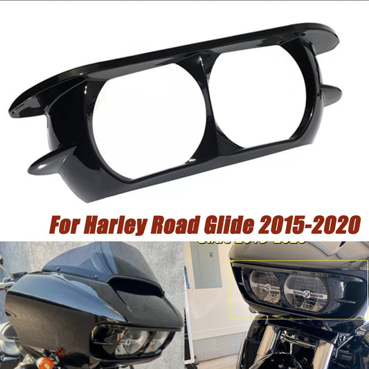 Dual headlight trim cover, fairing, and bumper for Harley Road Glide 2015 - 2020 n