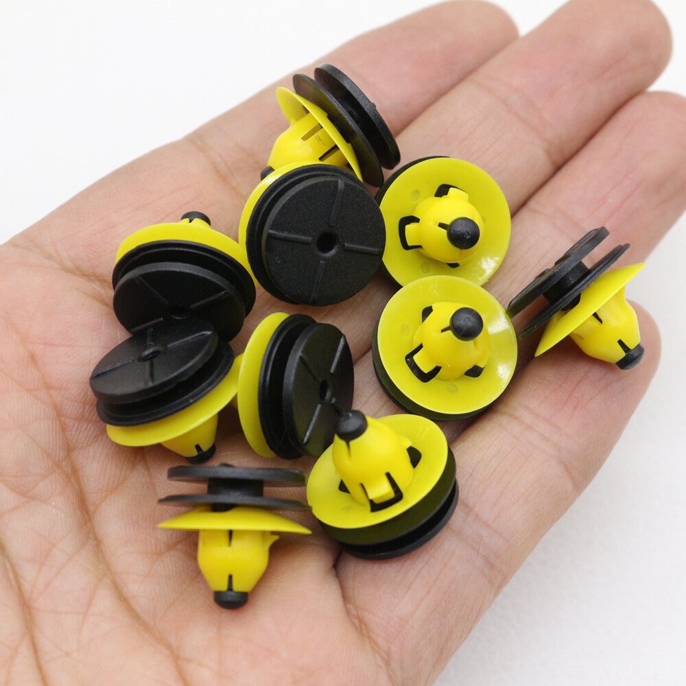 10-pack of nylon grey push-type retaining clips and rivets suitable for Mercedes-Benz