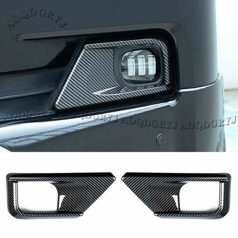 for Land Cruiser LC200 2016-2021 Carbon ABS Front Bumper Fog Light Cover Frames