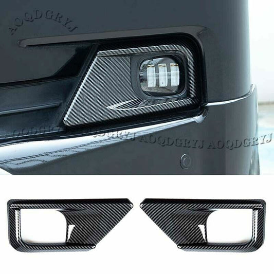 for Land Cruiser LC200 2016-2021 Carbon ABS Front Bumper Fog Light Cover Frames