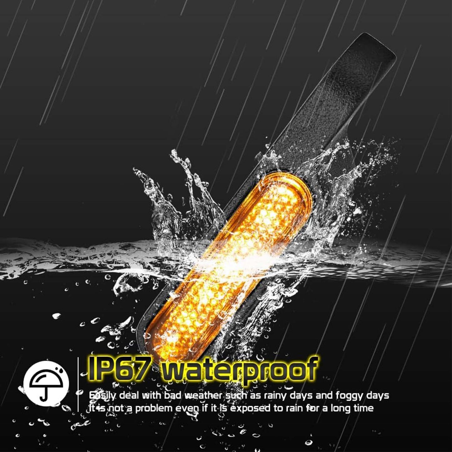 2x 6LED Motorcycle Front Running Light Blinkers Turn-Signal Indicators Handlebar Q