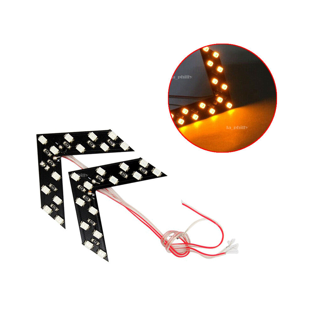 2Pcs Auto Car Side Rear View Mirror 14SMD LED Lamp Turn Signal Light Accessories