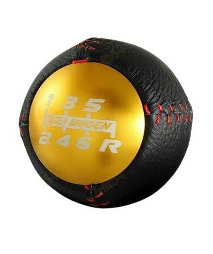 Car Shift Knob 6-speed Mugen Black Gold PVC Leather for Honda for Civic CRZ for Acura