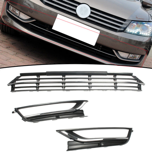 With for CHRome for 2012 - 2015 for VW for Passat Front Bumper Lower Grille Grill Fog Lamp Cover - v
