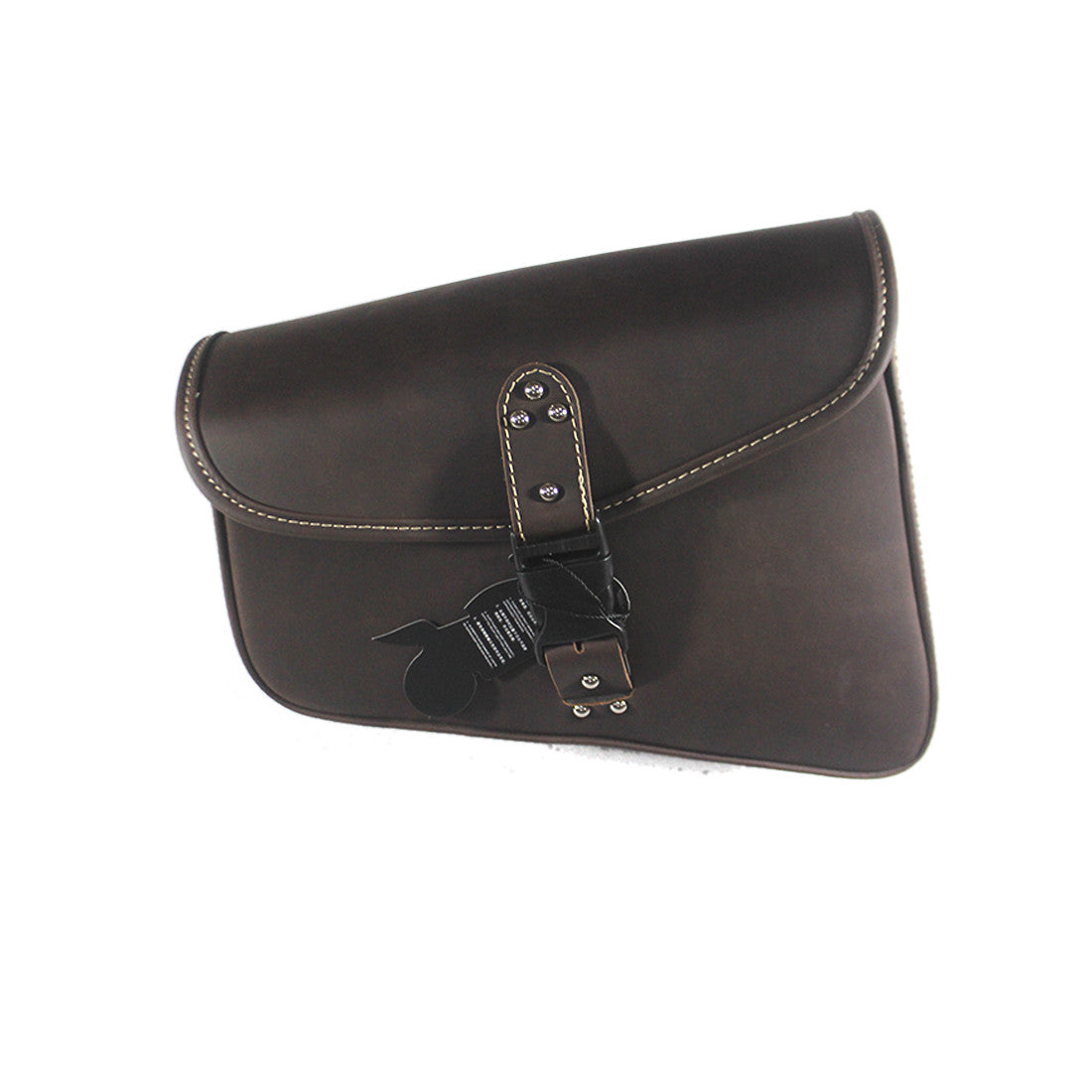 Retro Dark Brown PU Leather Left side Saddlebag for Harley Sportster XL883 1200 Q
