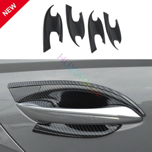 for Hyundai Sonata 2020-2023 ABS Carbon Fiber Outside Door Bowl Cup Cover Trim n